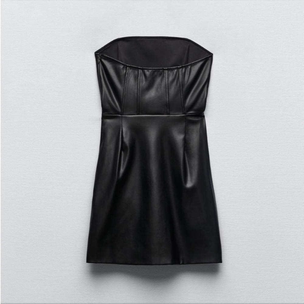 NWT Zara Faux Leather Mini Dress - Picture 5 of 5